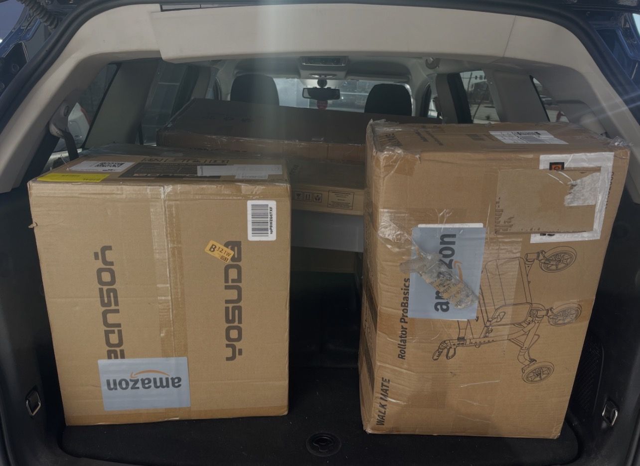 AdaptRides courier vehicle loaded with delivery items